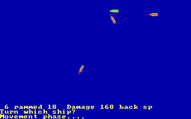 RAM! IBM PC/Compatibles Screenshot: Entering a command; turn which ship?