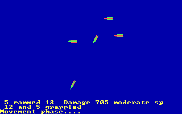 RAM! IBM PC/Compatibles Screenshot: Ships ramming one another...