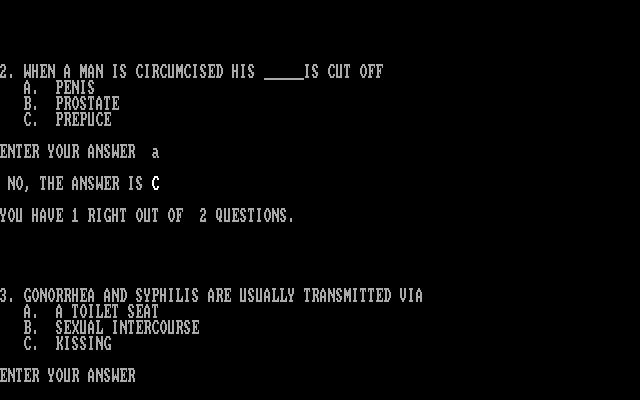 Sexware IBM PC/Compatibles Screenshot: Enter your answer...
