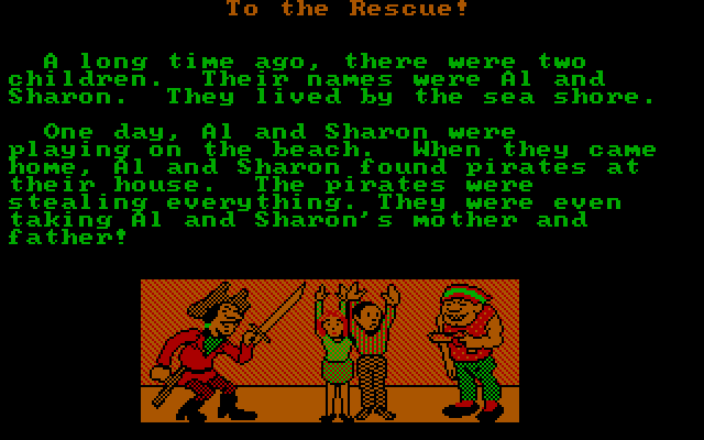 Tinker Tales IBM PC/Compatibles Screenshot: Starting the third story, To the Rescue!
