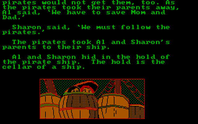 Tinker Tales IBM PC/Compatibles Screenshot: Hiding on a pirate ship.