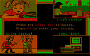 Tinker Tales for IBM PC/Compatibles - The main menu.