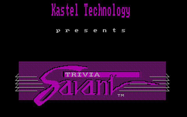 Trivia Savant IBM PC/Compatibles Screenshot: Title screen.