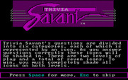 Trivia Savant for IBM PC/Compatibles - Game instructions.