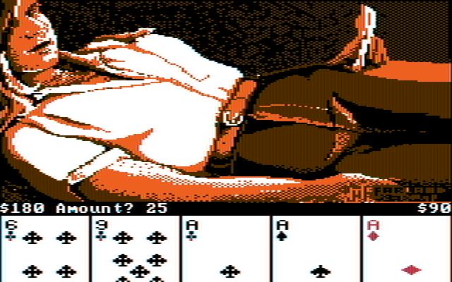 Strip Poker: A Sizzling Game of Chance IBM PC/Compatibles Screenshot: How much do you want to bet?
