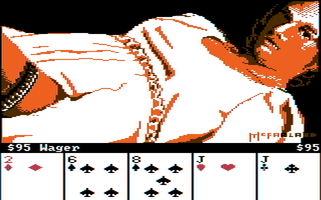 Strip Poker: A Sizzling Game of Chance IBM PC/Compatibles Screenshot: Starting a game against Melissa.