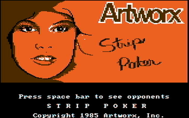 Strip Poker: A Sizzling Game of Chance IBM PC/Compatibles Screenshot: Title screen.