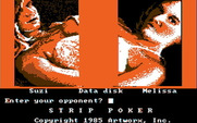 Strip Poker: A Sizzling Game of Chance for IBM PC/Compatibles - Main menu; select your opponent.
