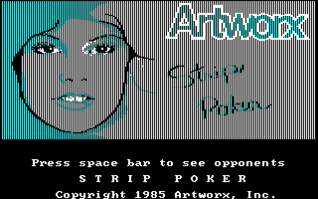 Strip Poker: A Sizzling Game of Chance IBM PC/Compatibles Screenshot: Title screen.