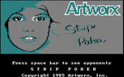 Strip Poker: A Sizzling Game of Chance for IBM PC/Compatibles - Title screen.