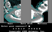 Strip Poker: A Sizzling Game of Chance for IBM PC/Compatibles - Main menu; select your opponent.