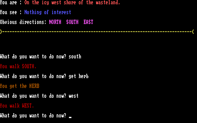 Terror in the Ice Caverns IBM PC/Compatibles Screenshot: Found some stuff; useful later on, perhaps?