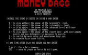 Money Bags: Beat the Gnome of Zurich for IBM PC/Compatibles - Title screen and the main menu.