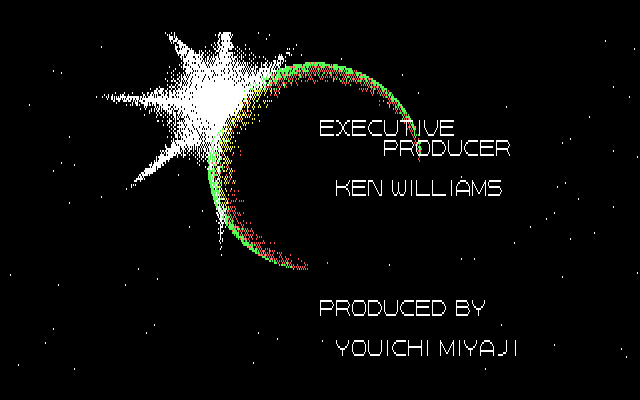 Silpheed IBM PC/Compatibles Screenshot: Game over...In the EGA version the credits scroll vertically.