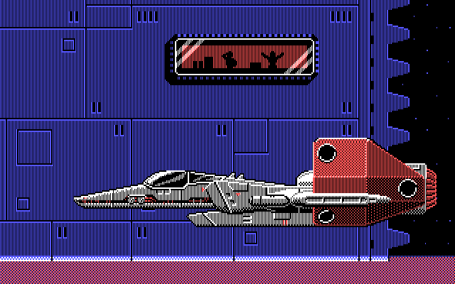 Silpheed IBM PC/Compatibles Screenshot: People cheer as the Silpheed flies by...