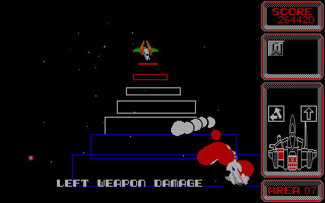 Silpheed IBM PC/Compatibles Screenshot: Ouch, I've been hit!