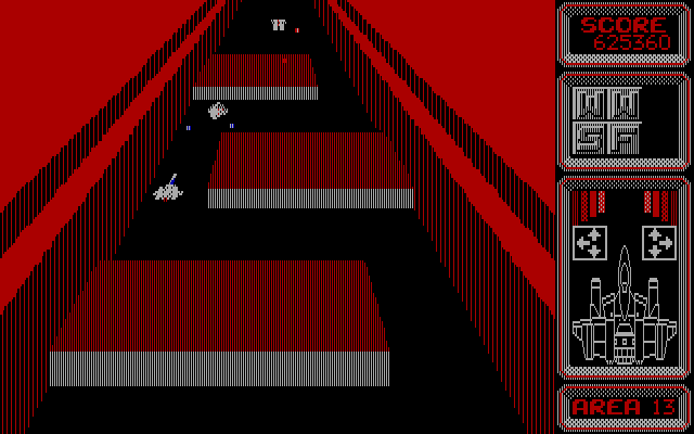 Silpheed IBM PC/Compatibles Screenshot: The path gets increasingly convoluted...