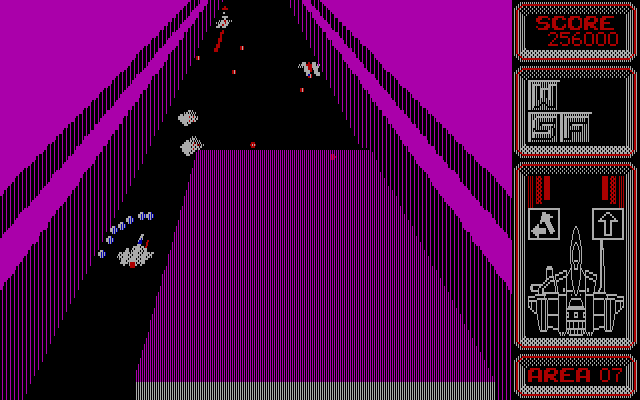 Silpheed IBM PC/Compatibles Screenshot: Sometimes the fortress levels have narrow passageways.