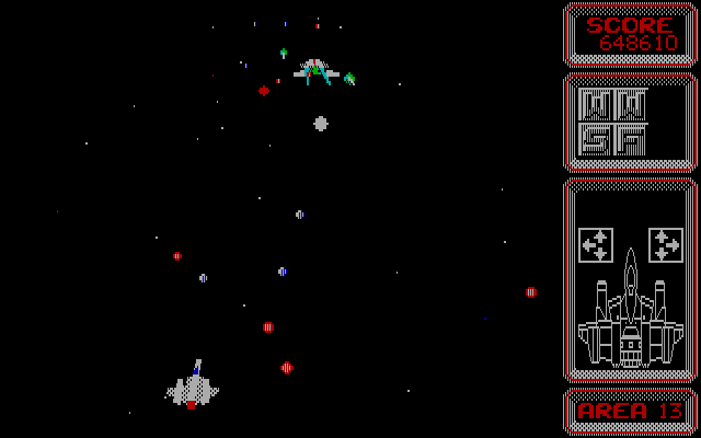 Silpheed IBM PC/Compatibles Screenshot: End of level boss for Area 13.