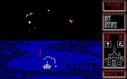 Silpheed for IBM PC/Compatibles - Area 03 is fought above a planet.