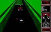 Silpheed for IBM PC/Compatibles - Flying through the fortress; don't get caught behind walls!