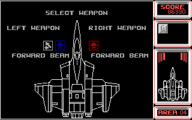 Silpheed IBM PC/Compatibles Screenshot: Select the Silpheeds weapons for the next level...