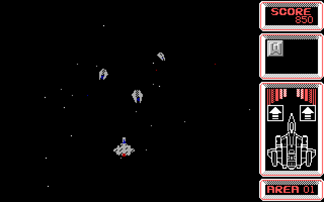 Silpheed IBM PC/Compatibles Screenshot: Area 01; Here come some enemy ships...