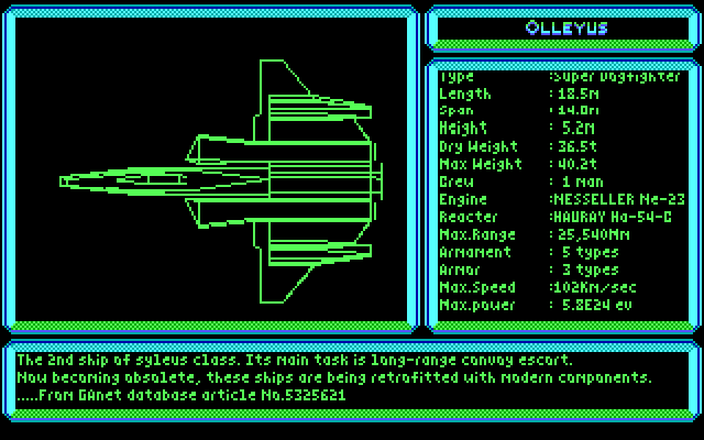 Silpheed IBM PC/Compatibles Screenshot: Some stats about the Silpheed scroll by...