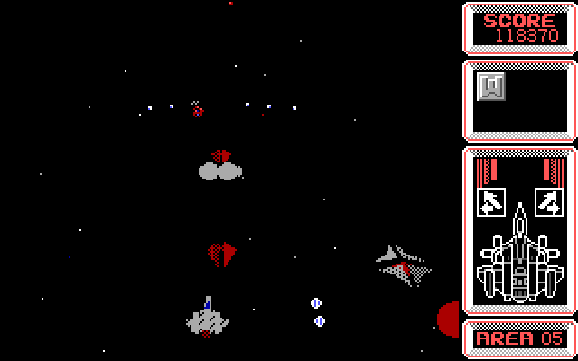 Silpheed IBM PC/Compatibles Screenshot: Enemy ship, straight ahead!