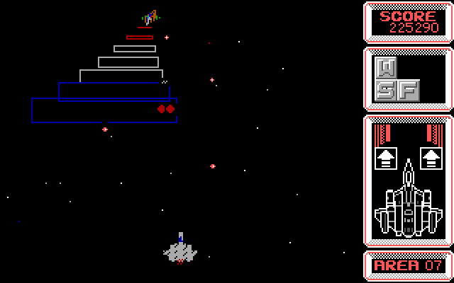 Silpheed IBM PC/Compatibles Screenshot: End of level bosses have different weapons and capabilities on each level.