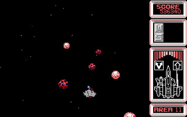 Silpheed IBM PC/Compatibles Screenshot: Dodging asteroids...
