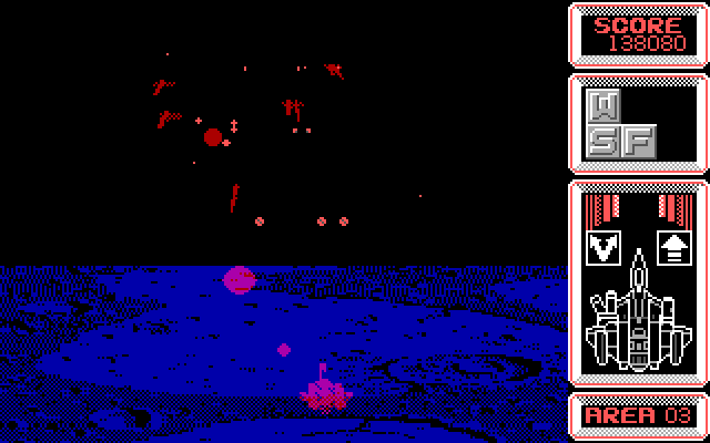 Silpheed IBM PC/Compatibles Screenshot: Area 03 takes place above a planet...