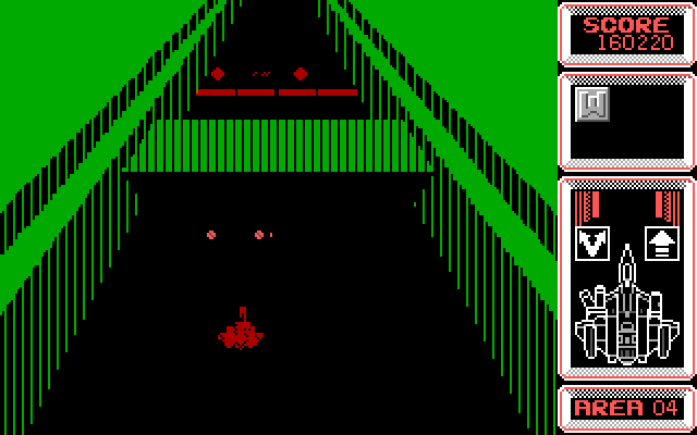 Silpheed IBM PC/Compatibles Screenshot: Fortress level begins...