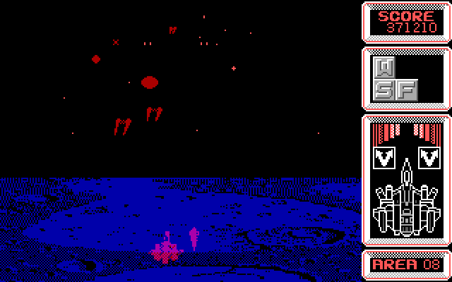 Silpheed IBM PC/Compatibles Screenshot: A close call...