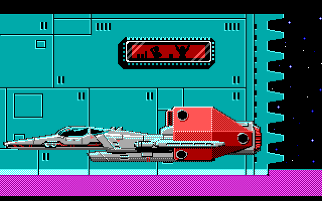 Silpheed IBM PC/Compatibles Screenshot: People cheer as the Silpheed flies by...