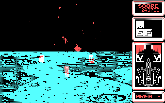 Silpheed IBM PC/Compatibles Screenshot: Enemies attack from all sides...
