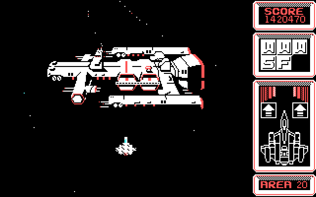 Silpheed IBM PC/Compatibles Screenshot: Arriving at Area 20...