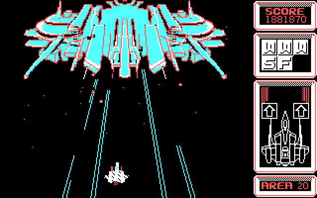 Silpheed IBM PC/Compatibles Screenshot: The final battle...Lot's of lasers to dodge!