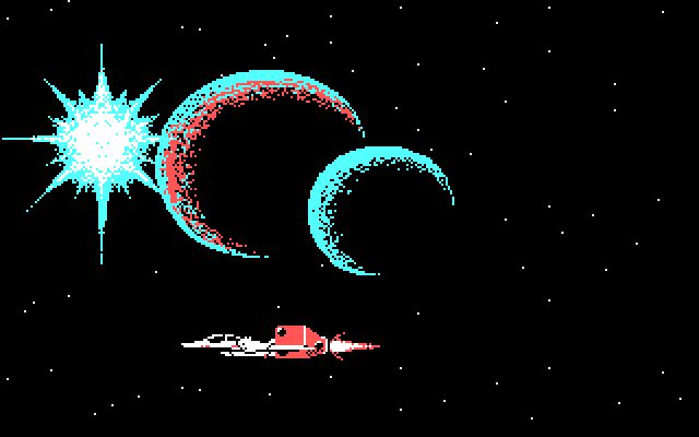 Silpheed IBM PC/Compatibles Screenshot: A brief intermission before the next level begins.