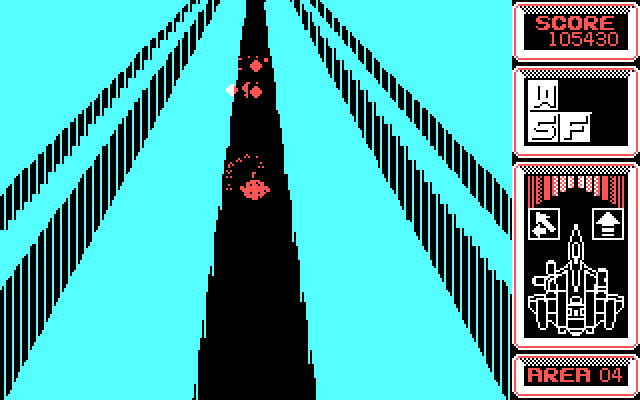 Silpheed IBM PC/Compatibles Screenshot: The path gets narrow...