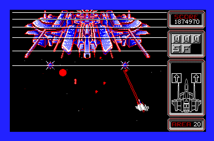 Silpheed Apple IIgs Screenshot: Gloire has defensive shields!