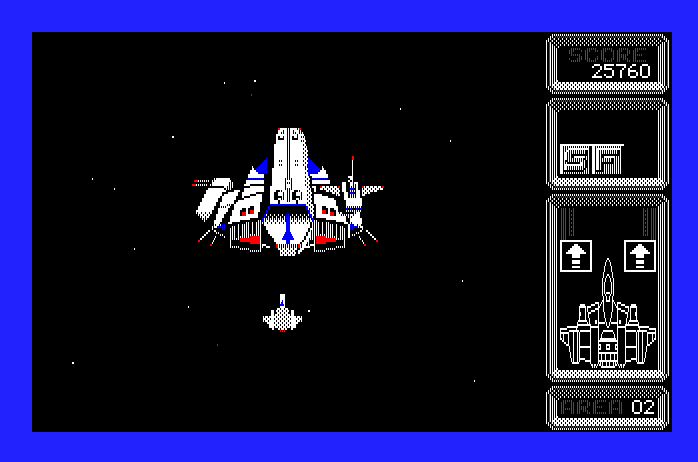 Silpheed Apple IIgs Screenshot: Safely arrived in the next area...