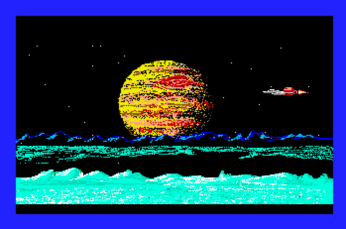 Silpheed Apple IIgs Screenshot: The Silpheed continues on to the next mission...