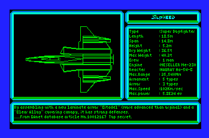 Silpheed Apple IIgs Screenshot: Some stats on the Silpheed.