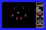 Silpheed for Apple IIgs - Those red blocks attempt to crush you.