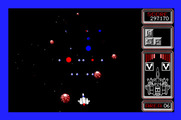 Silpheed for Apple IIgs - Flying through an asteroid belt.