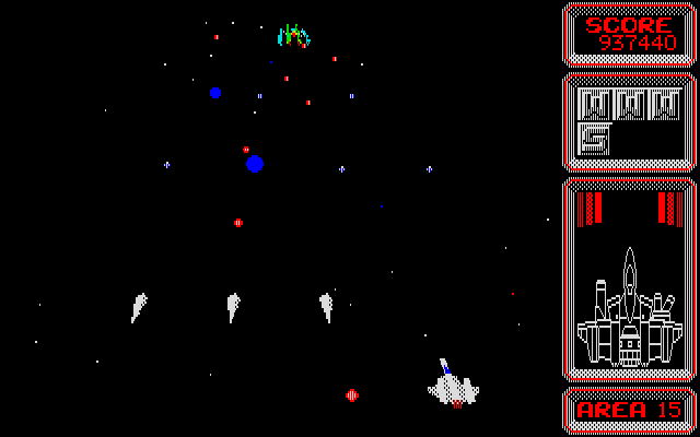 Silpheed PC-8800 Series Screenshot: Area 15 end of level boss.