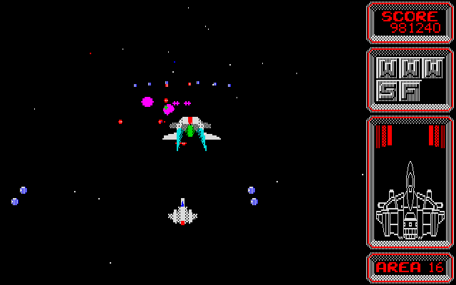 Silpheed PC-8800 Series Screenshot: Area 16 end of level boss...