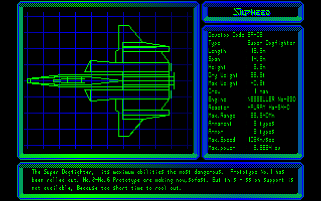 Silpheed PC-8800 Series Screenshot: Some more information on the Silpheed...