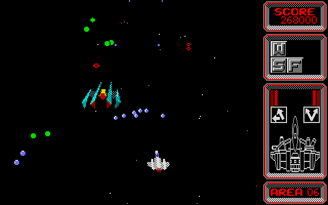 Silpheed PC-8800 Series Screenshot: Area 6 end of level boss.